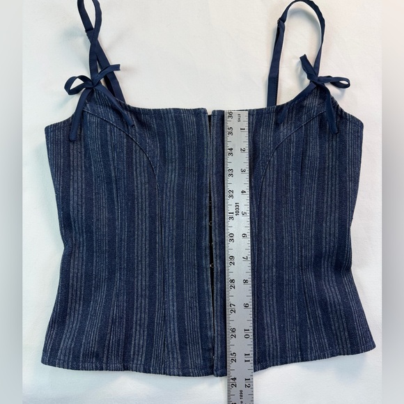 Revolve Lioness Denim Pin Striped Corset Size Small NWT - Picture 7 of 14
